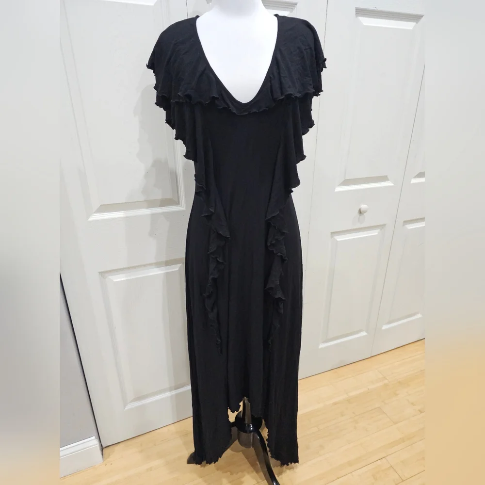 Killstar Goth Witchy Black Ruffled Spectral Galaxy Maxi Dress S NWT - Picture 4 of 7